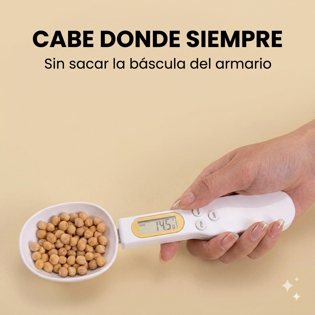Macro Spoon — cabe donde siempre, sin sacar la báscula del armario