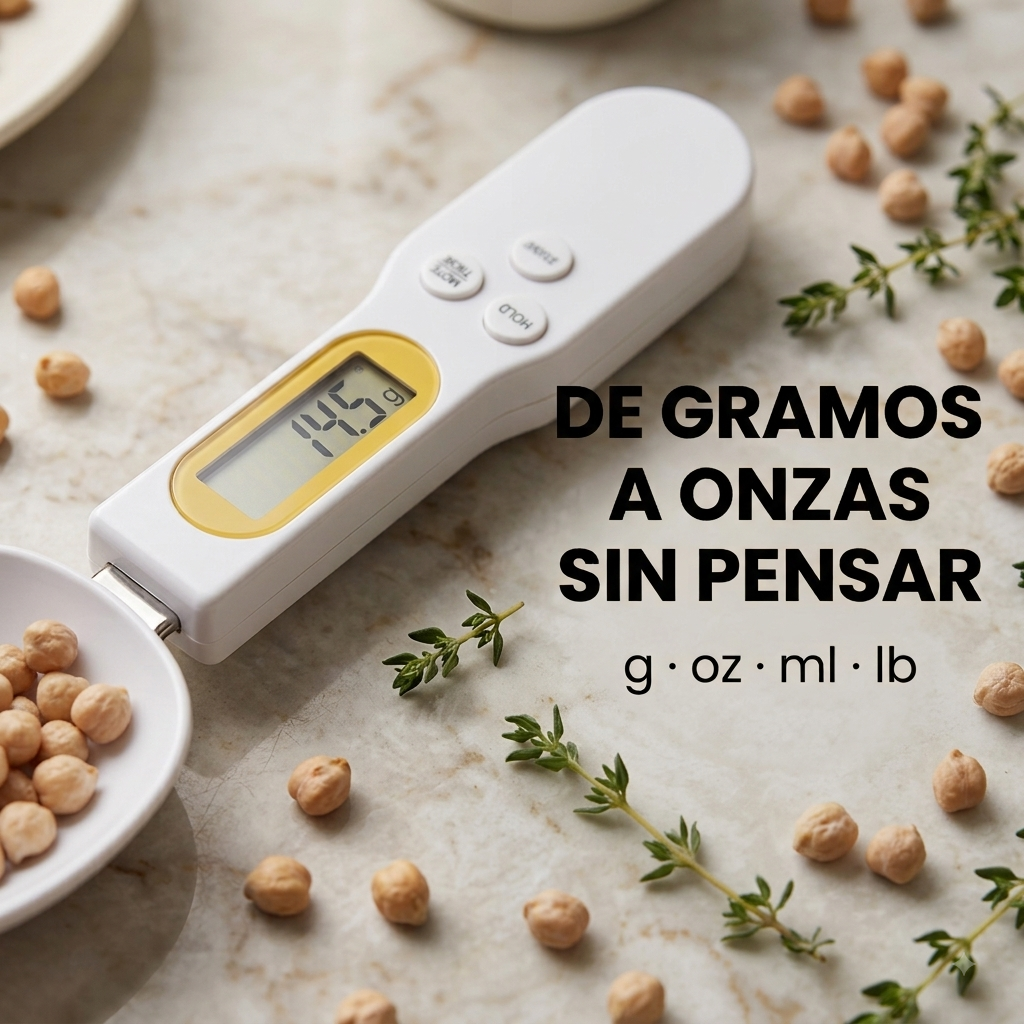 Macro Spoon — cambia de gramos a onzas sin pensar: g, oz, ml, lb