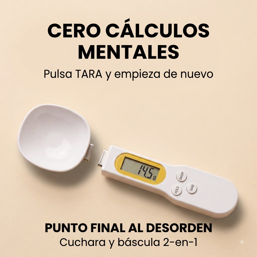 Macro Spoon — cuchara y báscula 2 en 1, cabezal desmontable